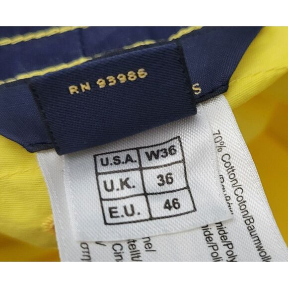 346 Brooks Brothers Yellow 4" Inseam Swim Trunks 70% Cotton 30% Nylon Mens W36 - Picture 7 of 8